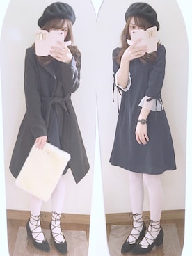 「tocco（トッコ）のアイテム（ワンピース/ドレス）」を使った、Reinaさん（レディース・156cm）の冬コーディネート