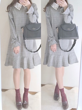 「通販」｜「アイテム（ワンピース/ドレス）」を使った、Reinaさん（レディース・156cm）の秋コーディネート