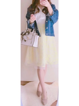 「tocco（トッコ）のアイテム（スカート）」を使った、Reinaさん（レディース・156cm）の春コーディネート
