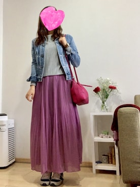「Another Edition（アナザーエディション）のアイテム（デニムジャケット）」を使った、mappyさん（レディース・163cm）の春コーディネート