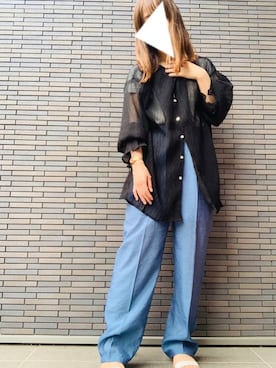 「シア―ブラウス」｜「アイテム（腕時計）」を使った、hukhukhukさん（レディース・149cm）の夏コーディネート