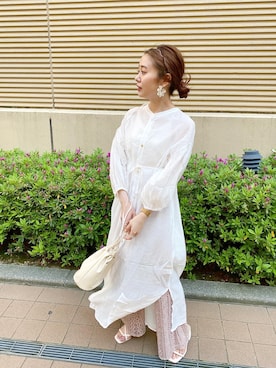 「Chico（チコ）のアイテム（シャツワンピース）」を使った、MikakoTanakaさん（レディース・151cm）の春コーディネート