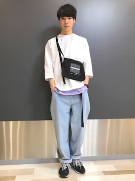 「RAGEBLUE（レイジブルー）のアイテム（ボディバッグ/ウエストポーチ）」を使った、阿部さん（メンズ・178cm）の春コーディネート