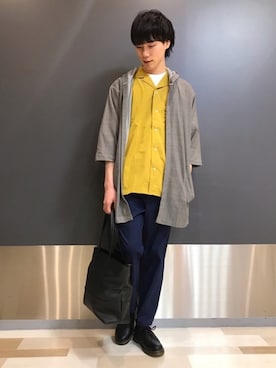 「RAGEBLUE（レイジブルー）のアイテム（トートバッグ）」を使った、阿部さん（メンズ・178cm）の春コーディネート