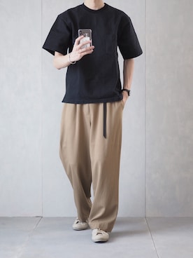 「AURALEE（オーラリー）の＜AURALEE（オーラリー）＞ スタンドアップ　Tシャツ■■■（Tシャツ/カットソー）」を使った、nakajiさん（メンズ・176cm）の夏コーディネート