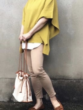 「マスタードイエロー」｜iqonさん（レディース・155cm）の秋コーディネート