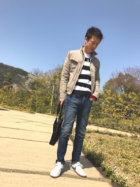 「アイテム（ブルゾン）」を使った、JILLさん（メンズ・173cm・50代）の春コーディネート