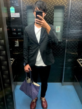 「マーチン」｜「アイテム（アナログ腕時計）」を使った、ふみさん（メンズ・181cm）の秋コーディネート