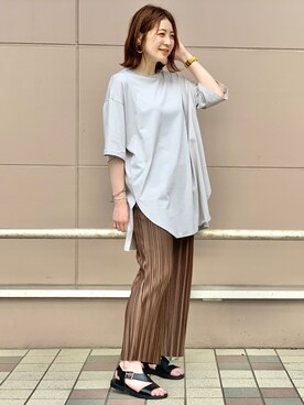 「Right-on（ライトオン）のアイテム（サンダル）」を使った、あっきーさん（レディース・160cm）の夏コーディネート