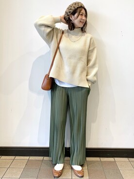 「Right-on（ライトオン）のアイテム（ハンチング/ベレー帽）」を使った、あっきーさん（レディース・160cm）の秋コーディネート