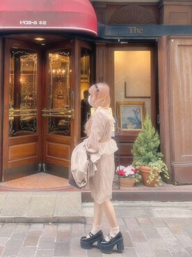 「Honey Salon（ハニーサロン）のアイテム（ワンピース/ドレス）」を使った、ᴇɴᴢᴇʟさん（レディース・155cm）の春コーディネート