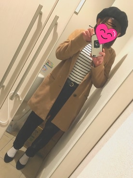 「earth（アース）のアイテム（帽子）」を使った、ぶぅちゃんさん（レディース・157cm）の冬コーディネート