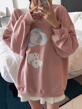 「Spring（スプリング）のアイテム（パーカー）」を使った、o泡果奶さん（レディース・163cm）の春コーディネート