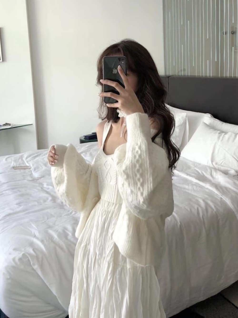 「Springのアイテム（キャミソール、ホワイト系）」を使った、o泡果奶さん（レディース・163cm）の春コーディネートの1枚目の写真