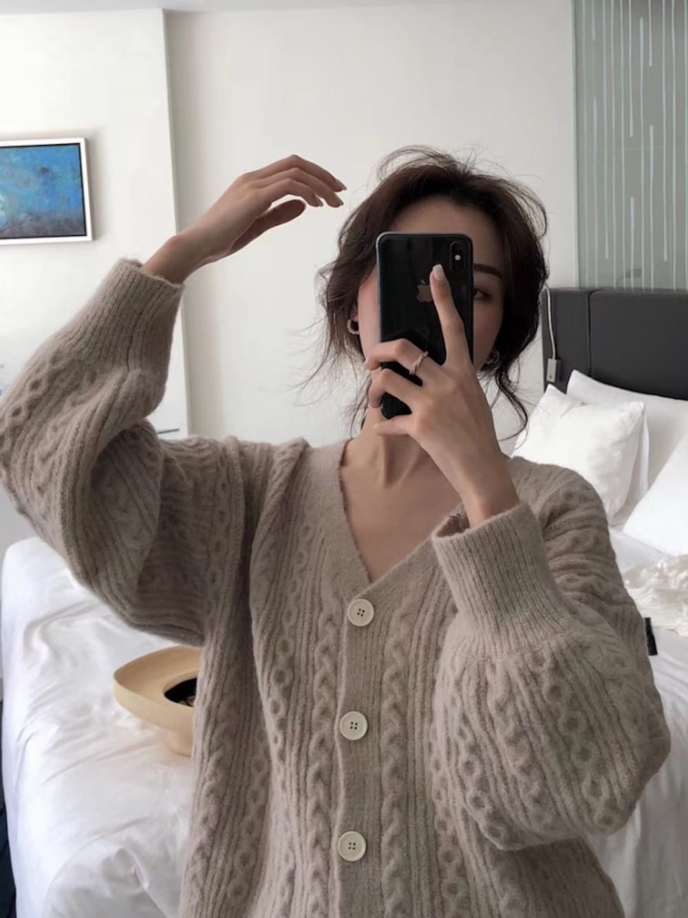 「Springのアイテム（アンサンブル、ベージュ系）」を使った、o泡果奶さん（レディース・163cm）の春コーディネートの1枚目の写真