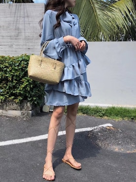 「Spring（スプリング）のアイテム（ワンピース）」を使った、o泡果奶さん（レディース・163cm）の春コーディネート