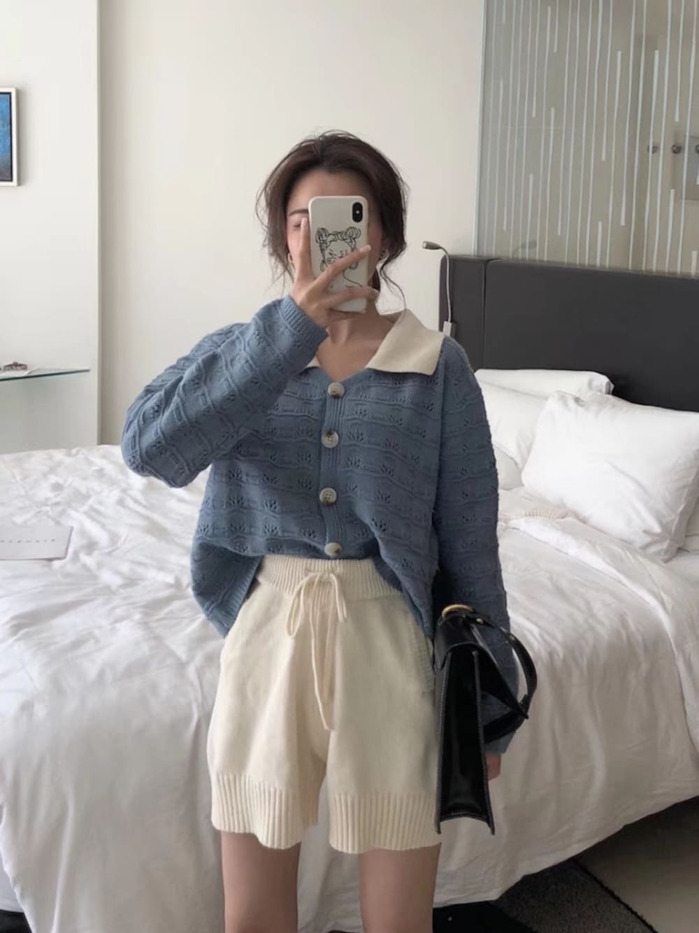 「Springのアイテム（シャツ/ブラウス、ブルー系）」を使った、o泡果奶さん（レディース・163cm）の春コーディネートの1枚目の写真