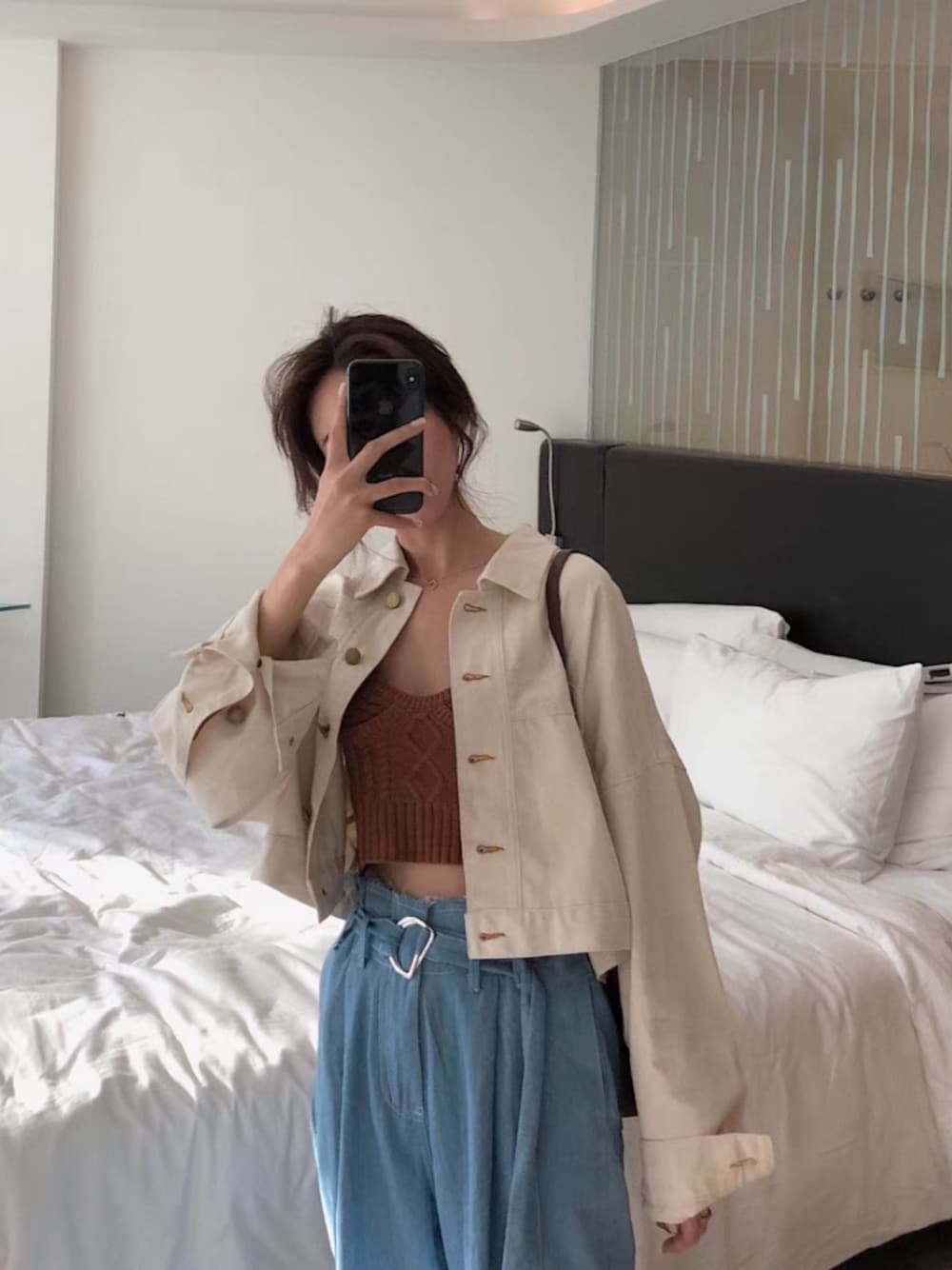 「Springのアイテム（ブルゾン、ベージュ系）」を使った、o泡果奶さん（レディース・163cm）の春コーディネートの1枚目の写真