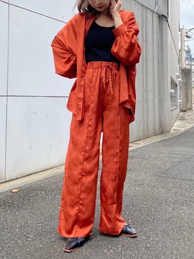 「アイテム（タンクトップ）」を使った、あおいさん（レディース・158cm）の秋コーディネート