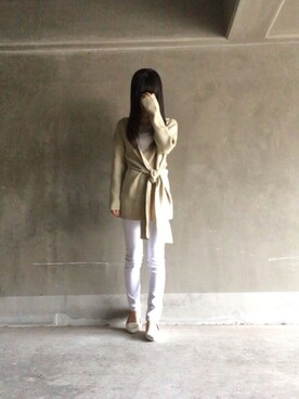 「GU（ジーユー）の（GU）スキニージーンズＥ（WOMEN ⁄ ジーンズ）」を使った、nene07092720さん（レディース・163cm）の冬コーディネート