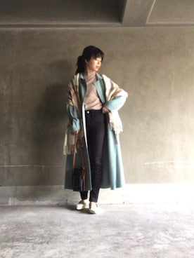 「rectangle（レクタングル）のアイテム（チェスターコート）」を使った、nene07092720さん（レディース・163cm）の冬コーディネート