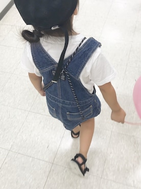 「BREEZE（ブリーズ）のアイテム（ジャンパースカート）」を使った、N★Mさん（キッズ・110cm）の夏コーディネート