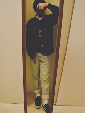 「3色コーデ」｜「アイテム（ブルゾン）」を使った、rさん（メンズ・176cm）の冬コーディネート