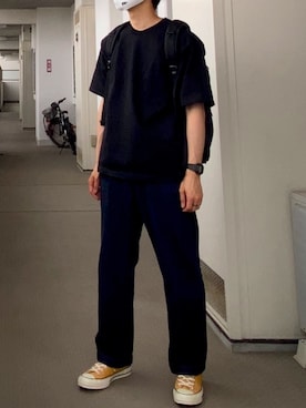 「アイテム（マスク、ホワイト系）」を使った、chaka11さん（メンズ・170cm）の夏コーディネート