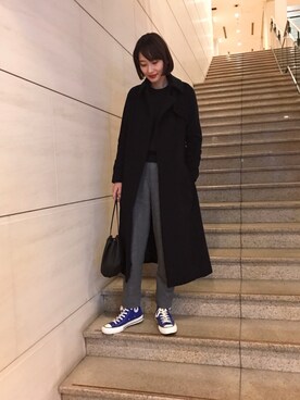 「BACCA（バッカ）のアイテム（その他アウター）」を使った、潮田あかりさん（レディース・166cm）の冬コーディネート
