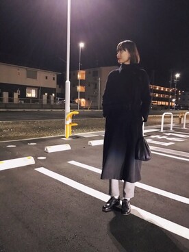 「BACCA（バッカ）のアイテム（その他アウター）」を使った、潮田あかりさん（レディース・166cm）の冬コーディネート