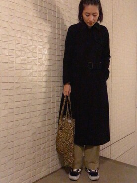 「BACCA（バッカ）のアイテム（その他アウター）」を使った、潮田あかりさん（レディース・166cm）の冬コーディネート