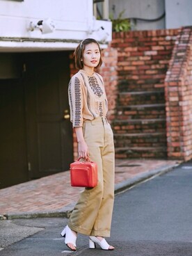 「Legato Largo（レガートラルゴ）のアイテム」を使った、潮田あかりさん（レディース・166cm）の冬コーディネート