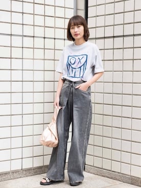 ジョンローレンスサリバン Washed Denim Wide Pants