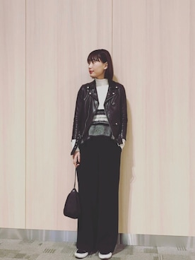 「mame（マメ）のアイテム（トップス）」を使った、潮田あかりさん（レディース・166cm）の春コーディネート