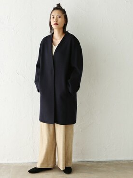 「BLACK BY MOUSSY（ブラックバイマウジー）のアイテム（その他アウター）」を使った、潮田あかりさん（レディース・166cm）の秋コーディネート