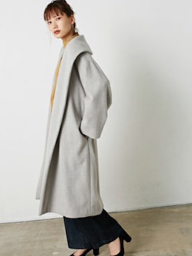 「BLACK BY MOUSSY（ブラックバイマウジー）のアイテム（その他アウター）」を使った、潮田あかりさん（レディース・166cm）の秋コーディネート