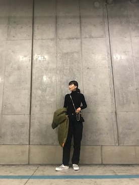 「CINOH（チノ）のアイテム（ジャケット/アウター）」を使った、潮田あかりさん（レディース・166cm）の秋コーディネート