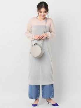 「モヘヤ」｜「アイテム（ワンピース/ドレス）」を使った、潮田あかりさん（レディース・166cm）の冬コーディネート