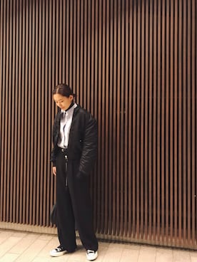 「Acne Studios（アクネストゥディオズ）のアイテム（ジャケット/アウター）」を使った、潮田あかりさん（レディース・166cm）の冬コーディネート