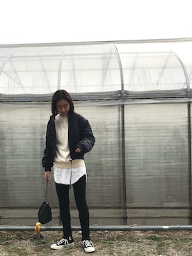 「Acne Studios（アクネストゥディオズ）のアイテム（ジャケット/アウター）」を使った、潮田あかりさん（レディース・166cm）の春コーディネート