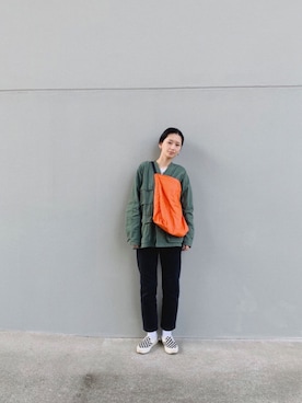 「ROTHCO（ロスコ）のアイテム」を使った、潮田あかりさん（レディース・166cm）の春コーディネート