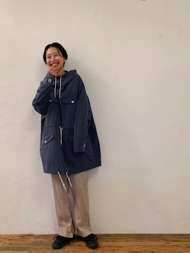 「BELPER（ベルパー）のアイテム（ジャケット/アウター）」を使った、潮田あかりさん（レディース・166cm）の秋コーディネート