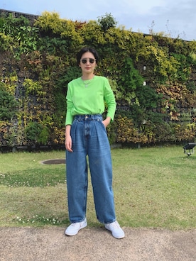 「United Athle（ユナイテッドアスレ）のアイテム」を使った、潮田あかりさん（レディース・166cm）の春コーディネート