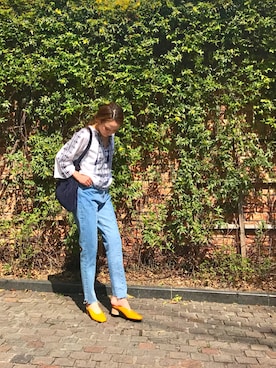 「アイテム（パンプス、イエロー系）」を使った、Saori   Shirakawaさん（レディース・159cm）の春コーディネート