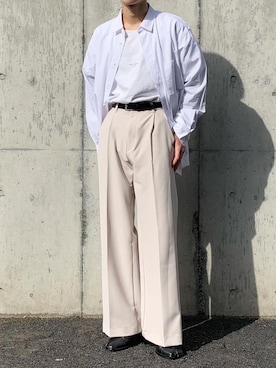 「Acne Studios（アクネストゥディオズ）の＜Acne Studios＞リバースロゴTシャツΨо（Tシャツ/カットソー）」を使った、shuさん（メンズ・170cm）の冬コーディネート