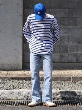 「WOOALONG（ウアロン）のアイテム（帽子）」を使った、shuさん（メンズ・170cm）の春コーディネート