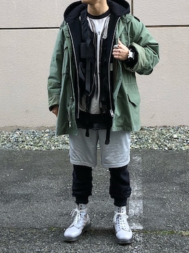 「N.HOOLYWOOD（N.ハリウッド）のアイテム（ブルゾン）」を使った、AkirAさん（メンズ・162cm）の冬コーディネート