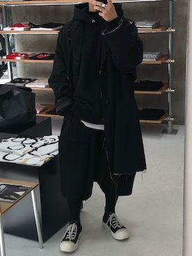 「MARGIELA」｜「アイテム（アクセサリー）」を使った、AkirAさん（メンズ・162cm）の冬コーディネート