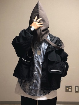 「thisisneverthat（ディスイズネバーザット）のアイテム（その他アウター）」を使った、AkirAさん（メンズ・162cm）の春コーディネート