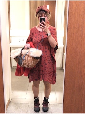 「デブでもオシャレしたい」｜「アイテム（ワンピース/ドレス）」を使った、hiroさん（レディース・162cm）の秋コーディネート